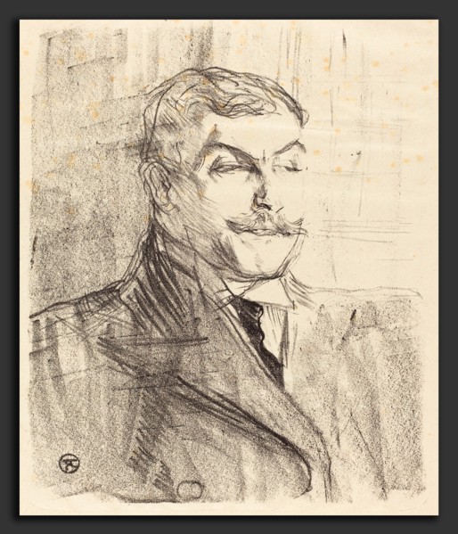Henri de Toulouse-Lautrec (French, 1864 - 1901), Lucien Guitry, 1896, lithograph in black on