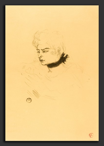 Henri de Toulouse-Lautrec (French, 1864 - 1901), Mlle. Pois Vert, 1895, lithograph in green-black