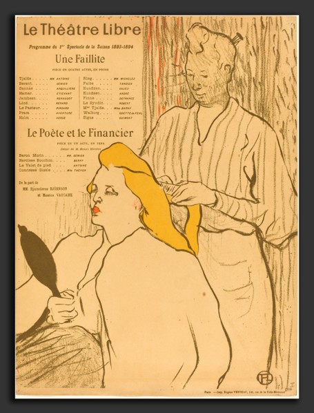 Henri de Toulouse-Lautrec (French, 1864 - 1901), The Hairdresser - Program for the Theatre-Libre