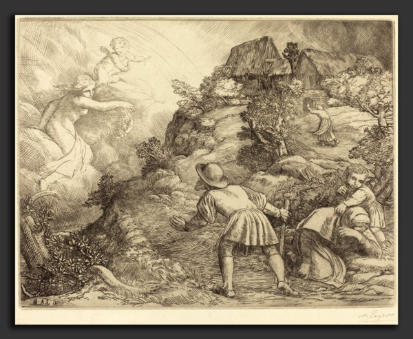 Alphonse Legros, Allegory of the Peasant and Fortune (Le paysan et la fortune: Sujet allegorique,