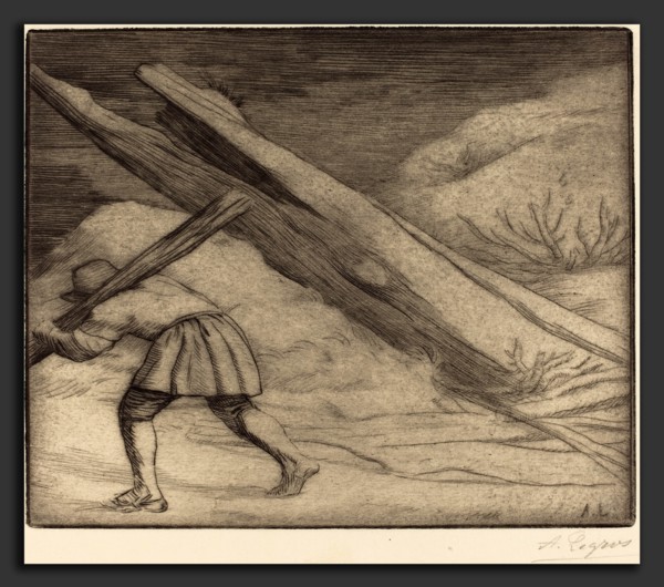 Alphonse Legros, Winter, 1st plate (L'hiver), French, 1837 - 1911, drypoint