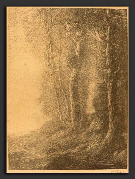 Alphonse Legros, Landscape (Paysage), French, 1837 - 1911, lithograph