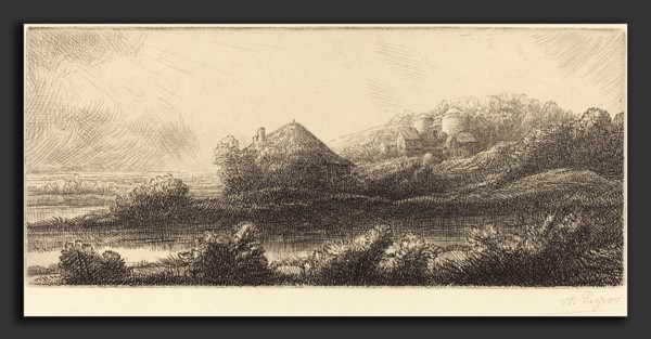 Alphonse Legros, Hut in the Marsh (Cabane dans les marais), French, 1837 - 1911, etching