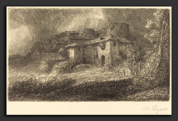 Alphonse Legros, Ruins of a Chateau (Les ruins du chateau), French, 1837 - 1911, etching