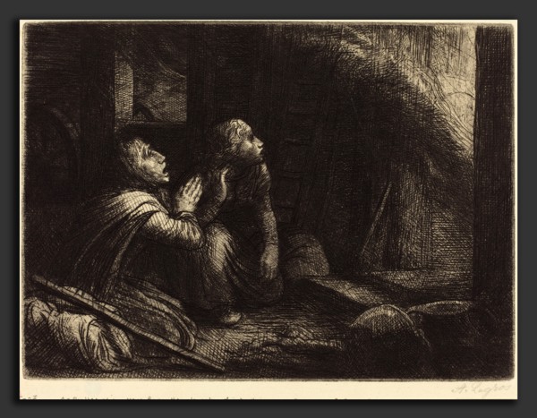 Alphonse Legros, Fire, 3rd plate (L'incendie), French, 1837 - 1911, etching