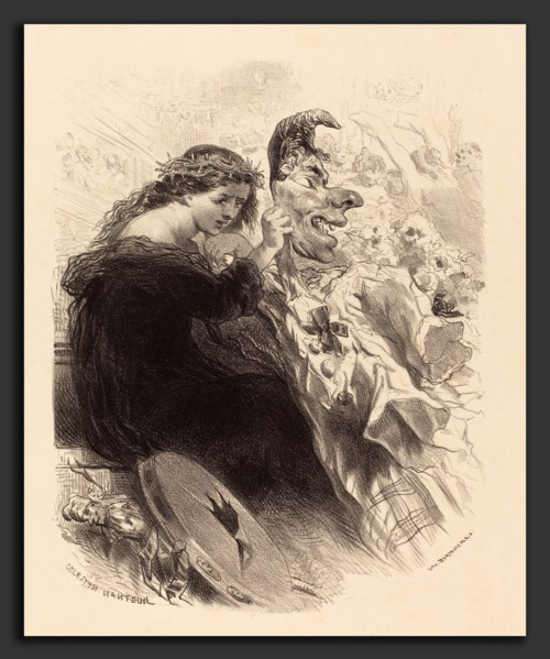 Célestin Nanteuil (French, 1813 - 1873), The Woman Behind the Mask, 1830s, lithograph on buff chine