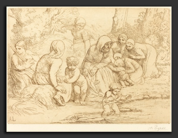Alphonse Legros, Summer (L'ete), French, 1837 - 1911, etching in dark brown ink
