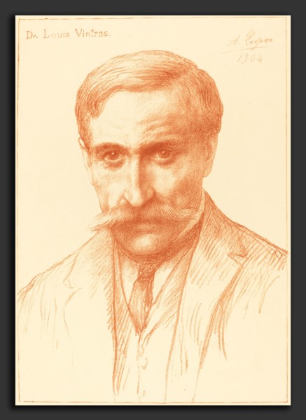 Alphonse Legros, Dr. Louis Vintras, French, 1837 - 1911, 1904, lithograph in red