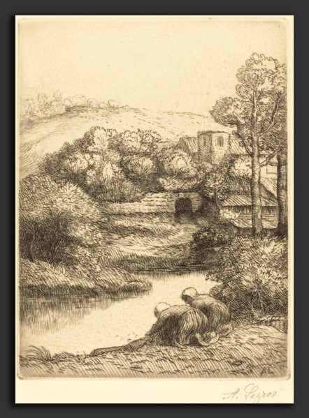 Alphonse Legros, Wash-house, called "The Washerwomen" (Le lavoir, dite "Les Laveuses"), French,