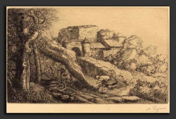 Alphonse Legros, Little Burner of Grass (Le petit bruleur d'herbe), French, 1837 - 1911, etching