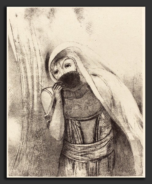 Odilon Redon (French, 1840 - 1916), Elle tire de sa poitrine une eponge toute noire, la couvre de