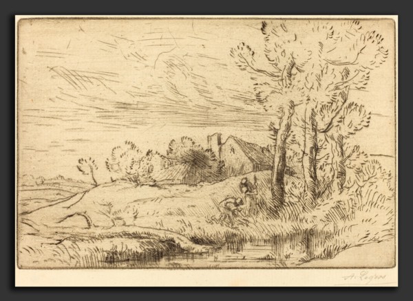 Alphonse Legros, The House of the Well (La maison du puits), French, 1837 - 1911, etching and