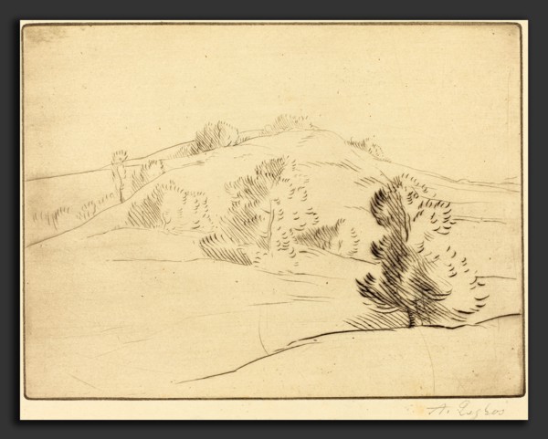 Alphonse Legros, Small Hill (Le coteau), French, 1837 - 1911, etching