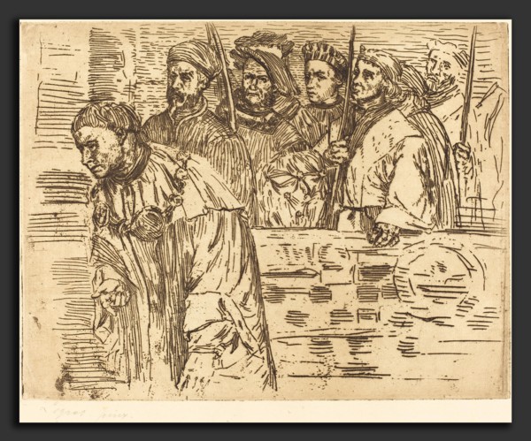 Alphonse Legros (French, 1837 - 1911), Archers (Les archers), 1862, etching