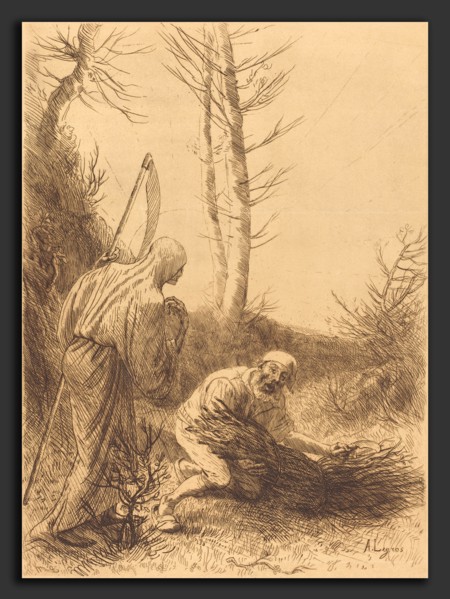 Alphonse Legros, Death and the Woodcutter, 2nd plate (Le mort et le bucheron), French, 1837 - 1911,