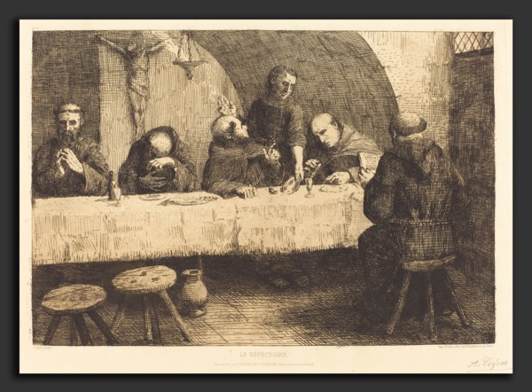 Alphonse Legros, The Refectory (Le refectoire), French, 1837 - 1911, etching