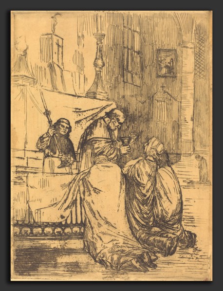 Alphonse Legros, Communion in the Church of Saint Medard (La communion dans l'eglise St.-Medard),