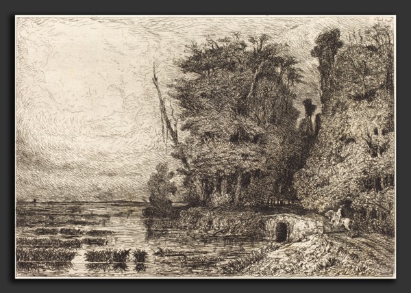 Paul Huet (French, 1803 - 1869), Orage Ã  la Fin du jour, 1868, etching with drypoint on chine