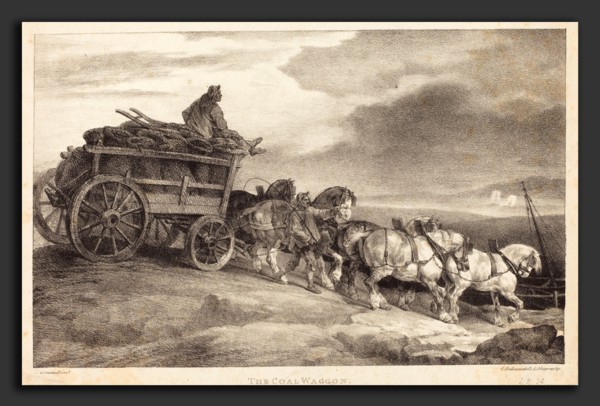 Théodore Gericault (French, 1791 - 1824), The Coal Waggon, 1821, lithograph