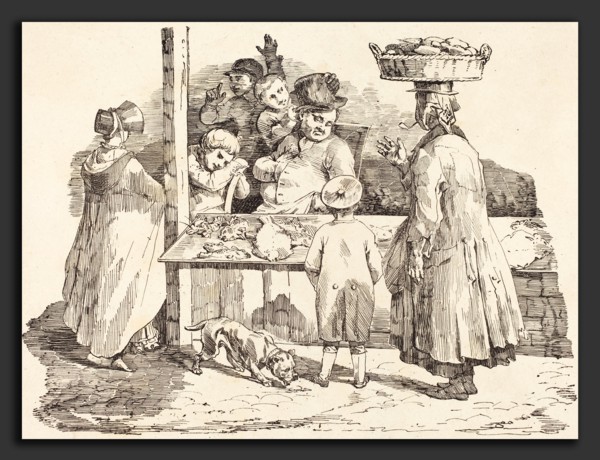 Théodore Gericault and Nicolas-Toussaint Charlet (French, 1791 - 1824), The Dozing Fishmonger (Le