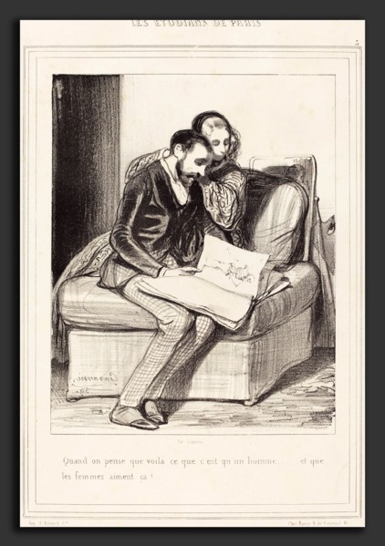 Paul Gavarni (French, 1804 - 1866), Quand on pense, 1839, lithograph