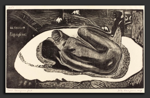 Paul Gauguin (French, 1848 - 1903), Manoa Tupapau (She is Haunted by a Spirit), 1894-1895, woodcut