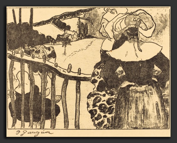Paul Gauguin (French, 1867 - 1939), Breton Women beside a Fence (Bretonnes Ã  la barriÃ¨re), 1889,