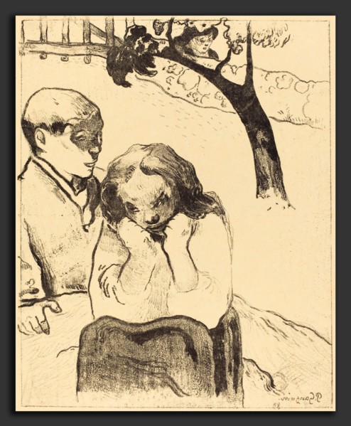 Paul Gauguin (French, 1848 - 1903), Human Sorrow (Miseres humaines), 1889, lithograph in black on