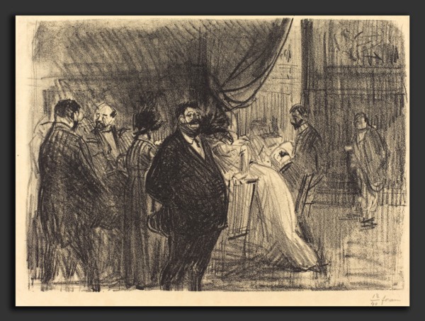 Jean-Louis Forain, Gambling Room, French, 1852 - 1931, 1914, lithograph
