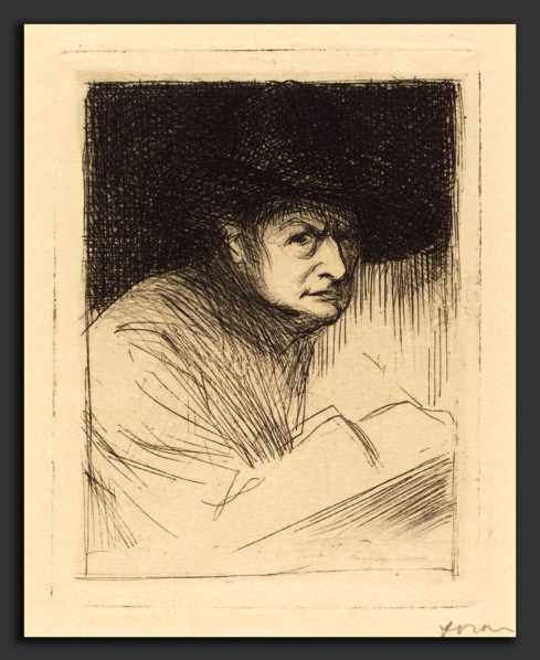 Jean-Louis Forain, Self-Portrait, French, 1852 - 1931, 1912, etching