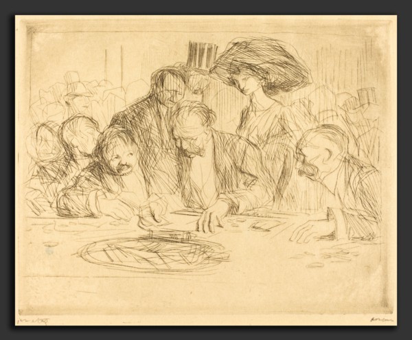 Jean-Louis Forain, At the Gambling Table (second plate), French, 1852 - 1931, 1909, etching