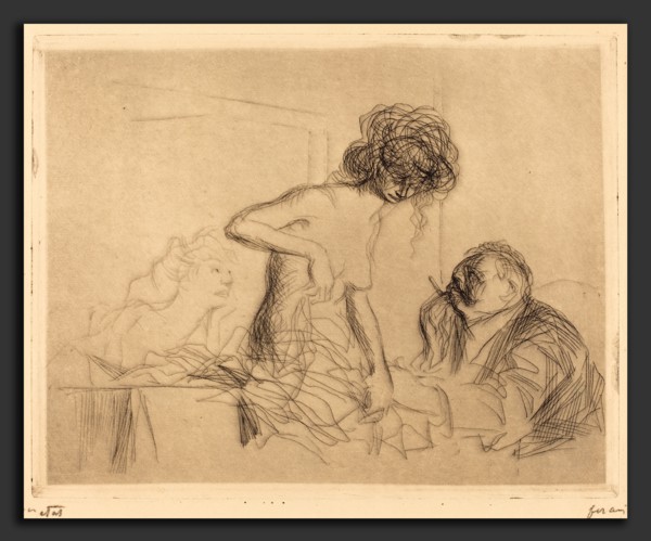 Jean-Louis Forain, In a Private Room (first plate), French, 1852 - 1931, 1909, etching