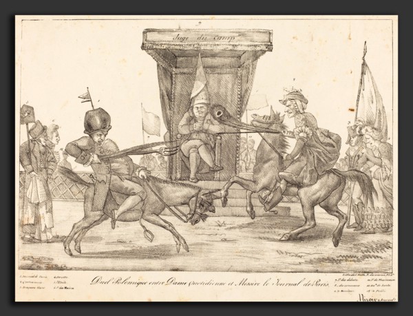 EugÃ¨ne Delacroix (French, 1798 - 1863), Duel Polemique, 1821, lithograph