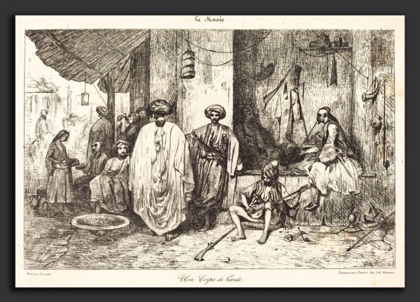 Alexandre-Gabriel Decamps (French, 1803 - 1860), Un Corps de Garde, transfer lithograph