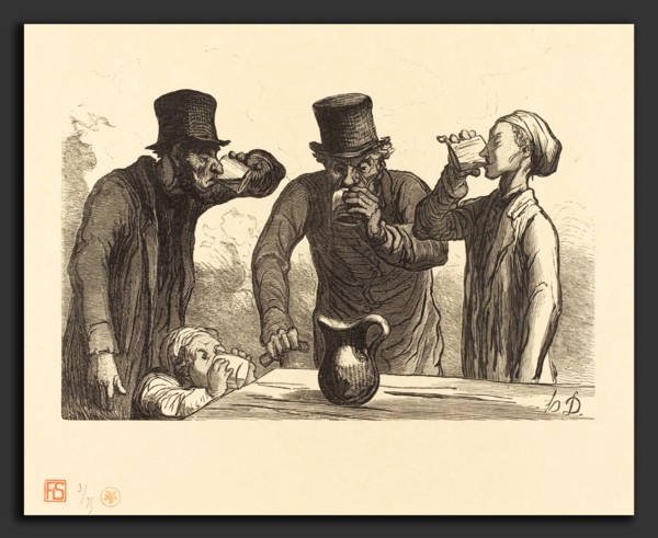 Charles Maurand after Honoré Daumier (French, active 1863-1881), Physiologie du Buveur: ls quatre