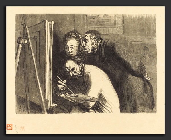 Charles Maurand after Honoré Daumier (French, active 1863-1881), Peintres et bourgeois, 1862, wood
