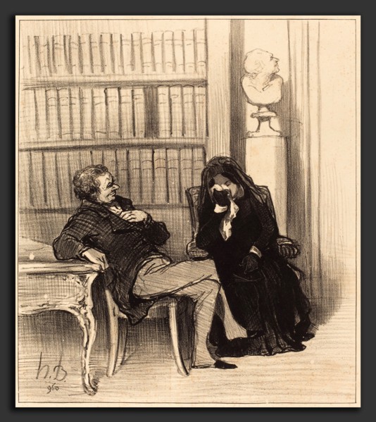 Honoré Daumier (French, 1808 - 1879), La veuve, c. 1846, lithograph