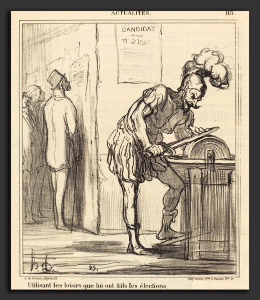 Honoré Daumier (French, 1808 - 1879), Utilisant les loisirs, 1869, lithograph on newsprint