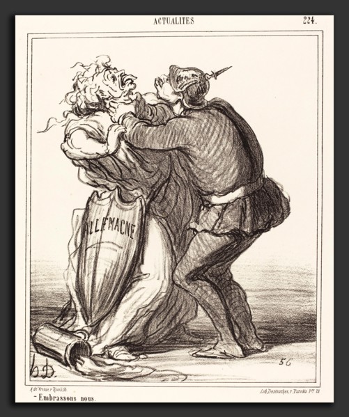 Honoré Daumier (French, 1808 - 1879), Embrassons nous, 1867, lithograph