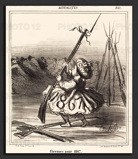 Honoré Daumier (French, 1808 - 1879), Ãâtrennes pour 1867, 1866, lithograph