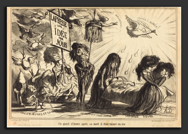 Honoré Daumier (French, 1808 - 1879), Un Quart d'heure aprÃ¨s sa mort il était encore en vie, 1866,