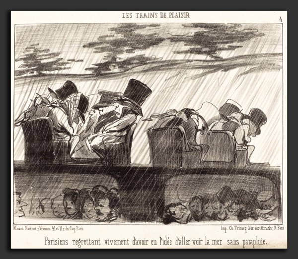 Honoré Daumier (French, 1808 - 1879), Parisiens regrettant vivement, 1852, lithograph