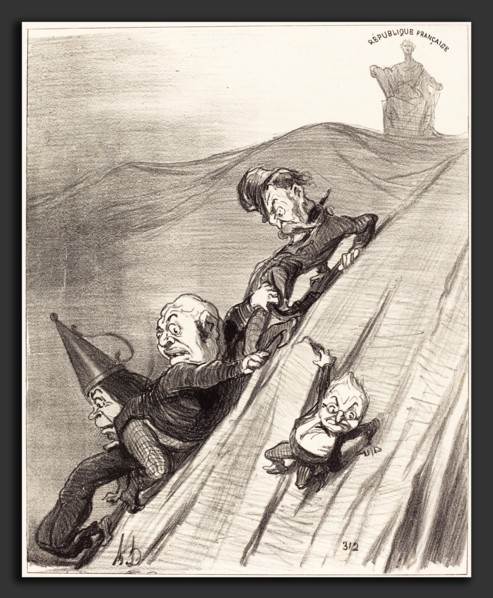 Honoré Daumier (French, 1808 - 1879), Un Chemin dangereux, 1851, lithograph