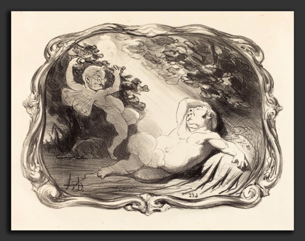 Honoré Daumier (French, 1808 - 1879), Le Sommeil d'Endymion-Berryer, 1851, lithograph