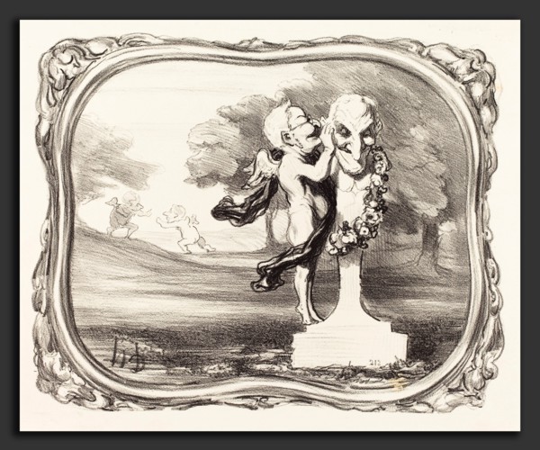 Honoré Daumier (French, 1808 - 1879), Le Secret confié au dieu faune, 1850-1851, lithograph