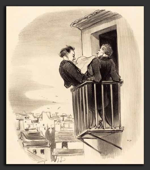 Honoré Daumier (French, 1808 - 1879), Comment on comprend le balcon Espagnol a Paris, 1847,