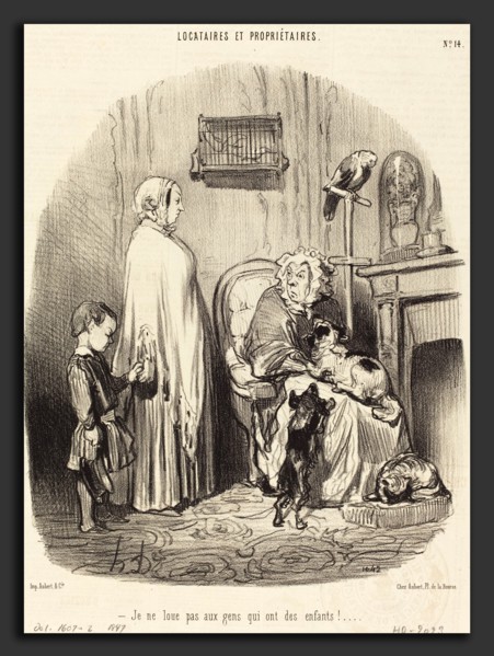 Honoré Daumier (French, 1808 - 1879), Je ne loue pas aux gens qui ont des enfants!, 1847,