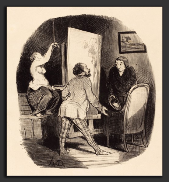 Honoré Daumier (French, 1808 - 1879), Une Position difficile, 1847, lithograph