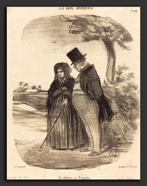 Honoré Daumier (French, 1808 - 1879), Un Chateau en Espagne, 1847, lithograph on newsprint