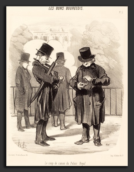 Honoré Daumier (French, 1808 - 1879), Le Coup de canon du Palais-Royal, 1846, lithograph